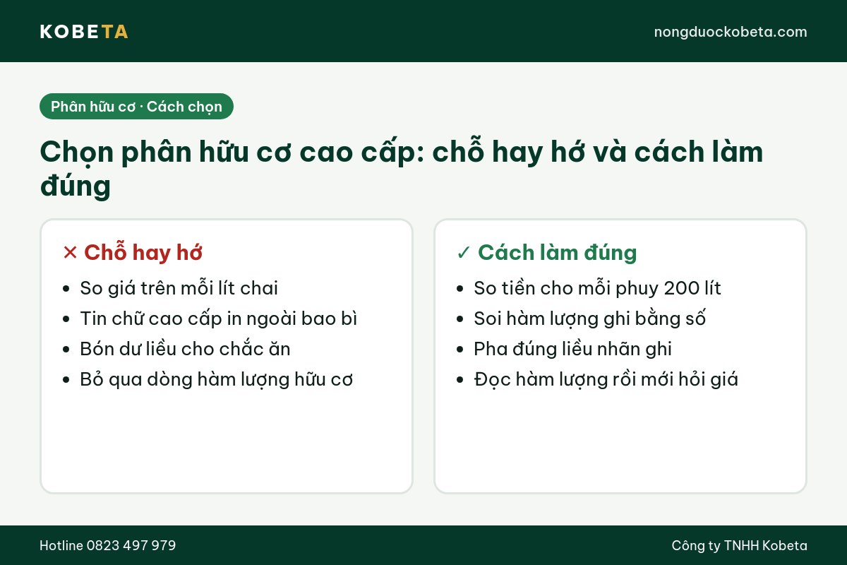 Cách chọn phân bón hữu cơ cao cấp đúng và bốn chỗ hay hớ