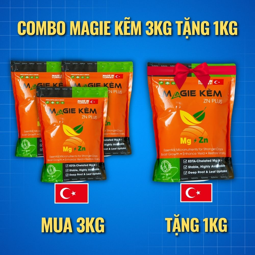 Phân bón trung vi lượng Magie Kẽm Thổ Nhĩ Kỳ combo 4 túi 1kg